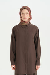 Zincir Twill İpek Eşarp - Bordo