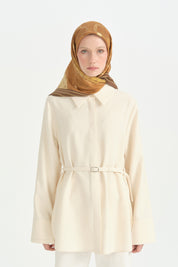 Zincir Twill İpek Eşarp - Gold