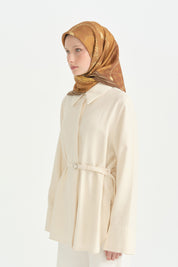 Zincir Twill İpek Eşarp - Gold