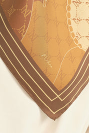 Zincir Twill İpek Eşarp - Gold