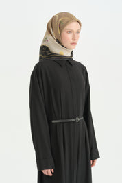 Zincir Twill İpek Eşarp - Taş