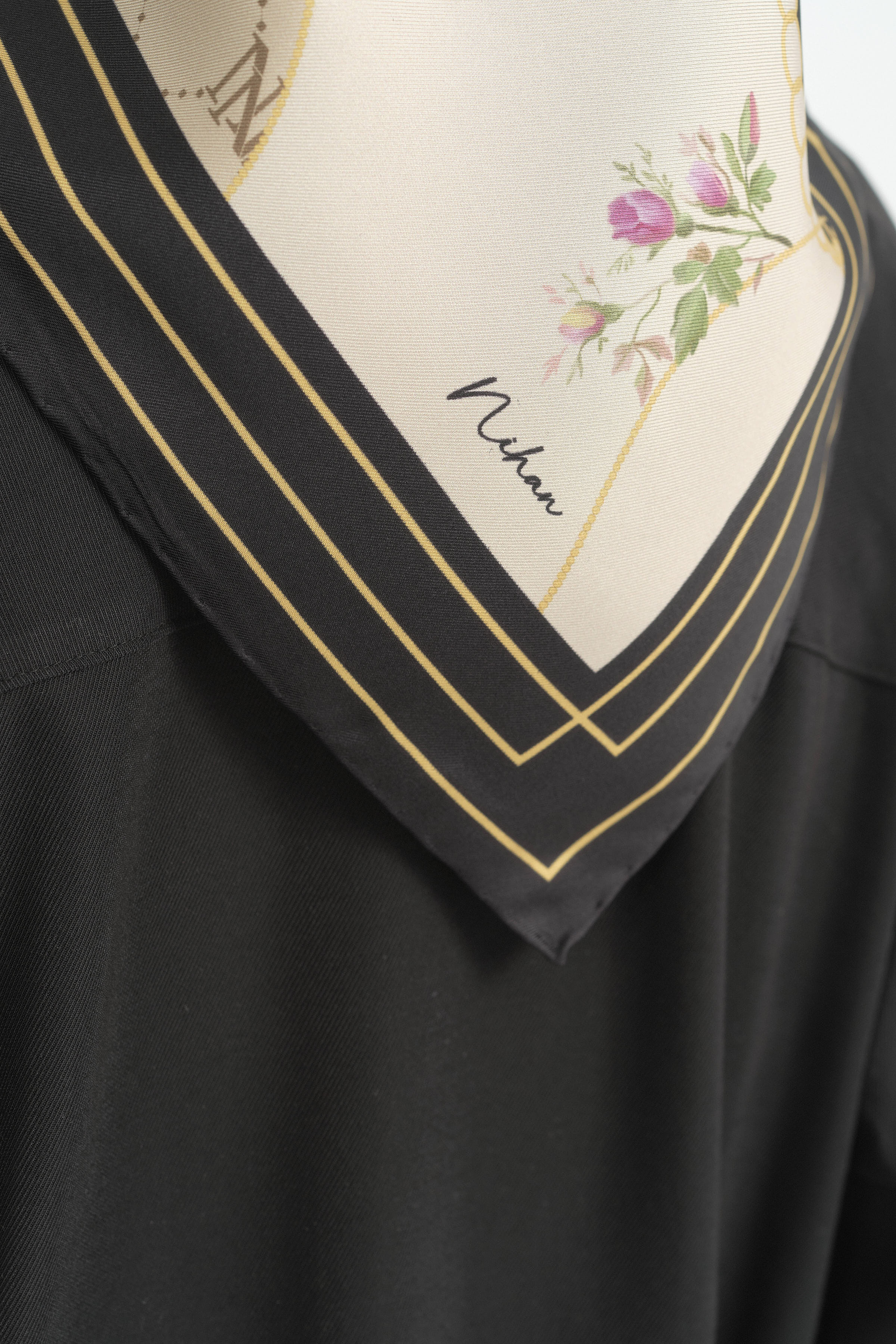 Zincir Twill İpek Eşarp - Taş